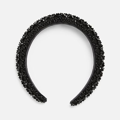 Satin-Finish Headband With Rhinestones from Zara