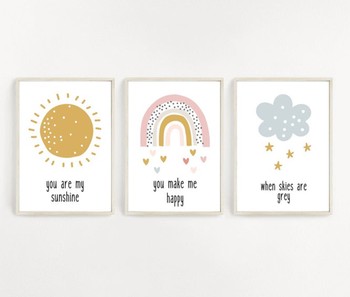 Personalised Rainbow Nursery Prints from Scandi Panda