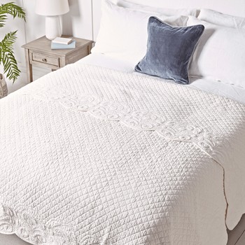 Embroidered Scalloped Bedspread from Cox & Cox