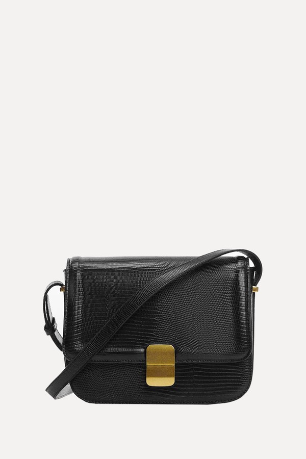 Croc-Effect Flap Bag from Mango