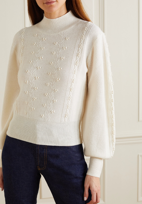 Sinclair Embroidered Wool Sweater from Reformation
