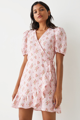 Puff Sleeve Wrap Mini Dress from & Other Stories