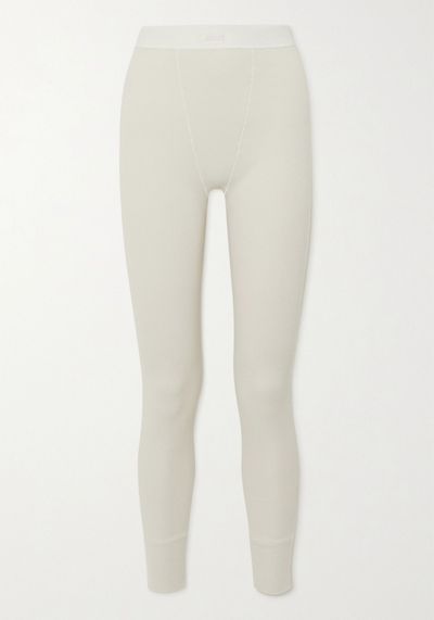 Thermal Ribbed Cotton-Blend Leggings from SKIMS