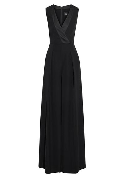 The Grace Satin-Trimmed Cady Wide-Leg Jumpsuit from Laura Bailey X Iris & Ink