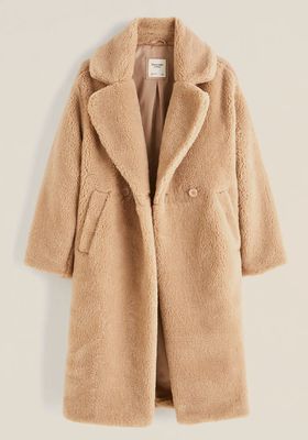 Oversized Long-Length Sherpa Teddy Coat