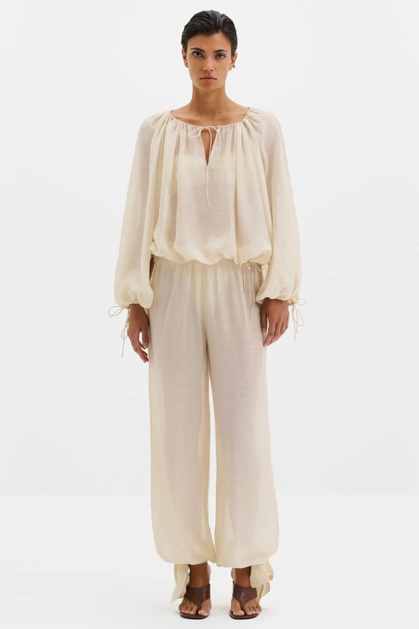 Lizette Pants High Waisted Balloon Pants With Tie Detail from Malina