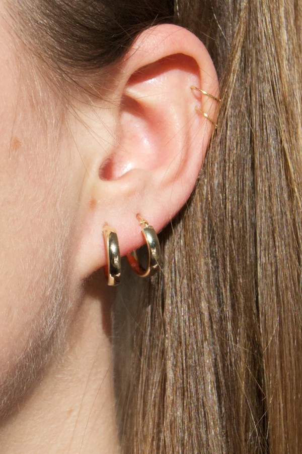 9ct Solid Gold Curved Creoles from Seol + Gold