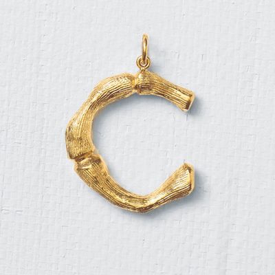 Alphabet “C” Large Pendant In Brass With Gold Finish from Céline