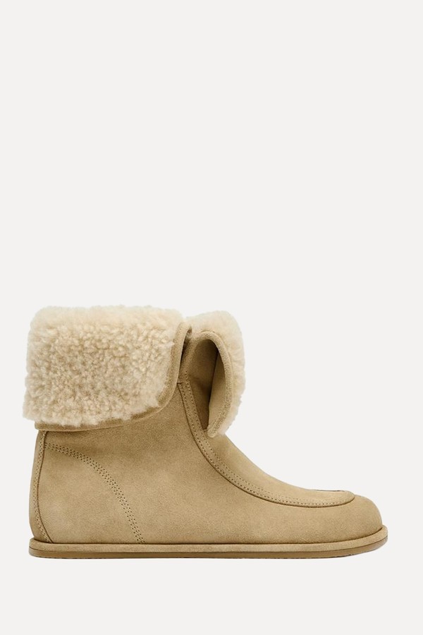 Flat Split Suede Ankle Boots