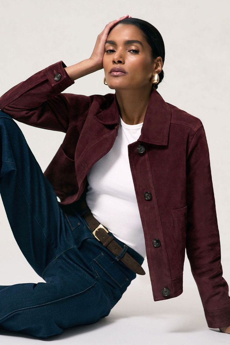 Sonny Suede Button-Through Jacket from Reiss