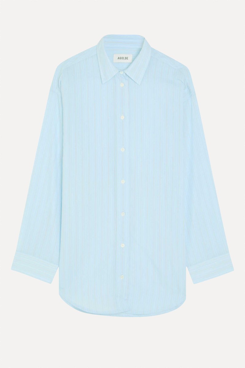 Sona Striped Cotton-Blend Shirt from Agolde
