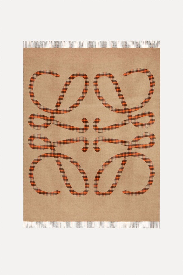 Anagram Checked Wool & Cashmere Blanket from Loewe