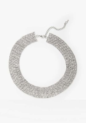 Flat Sparkle Crystal Collar Necklace from John Lewis