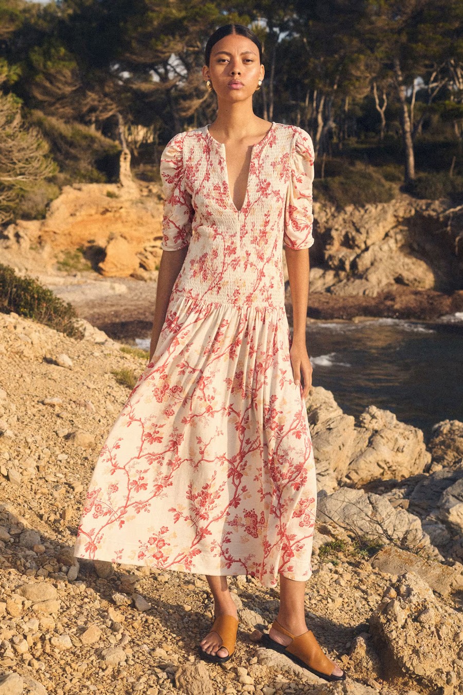 Modern Botanical Print Maxi Dress from ME+EM
