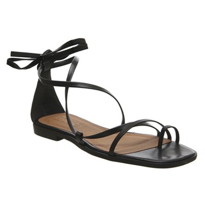 Seaweed Strappy Toe Loop Sandals in Black Leather from Office