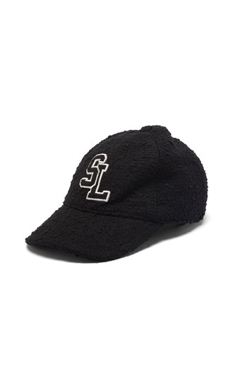 Logo-Appliqué Wool-Blend Bouclé Tweed Cap from Saint Laurent