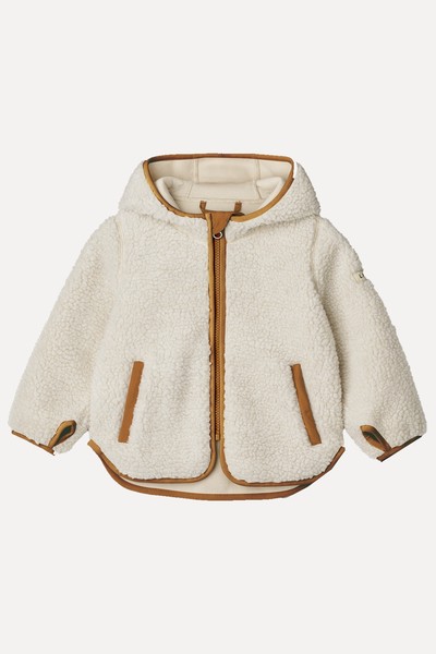 Mara Sandy Teddy Fleece Hooded Baby Jacket from Liewood