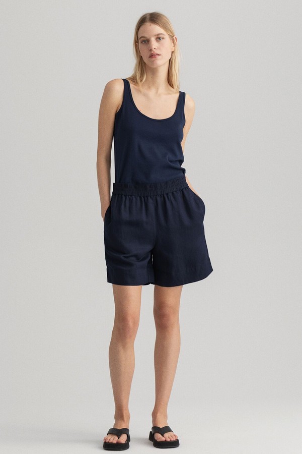 Linen Viscose Pull-On Shorts