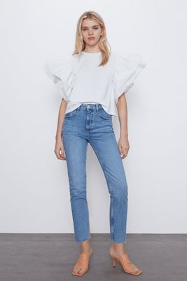 White Collection Contrast Poplin T-Shirt