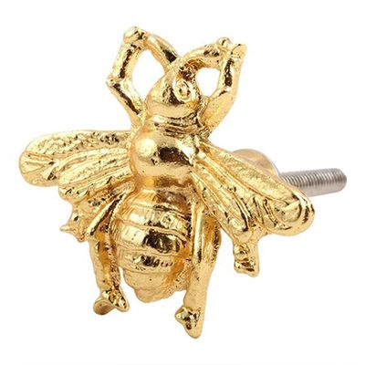 Handcrafted Golden Bee Brass Cabinet Knob from Design In Focus