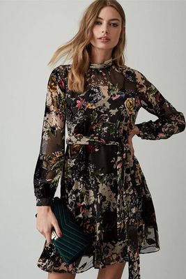 Jasia Floral Burnout Shift Dress