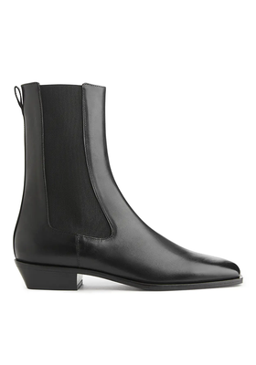 Square-Toe Leather Boots from Arket