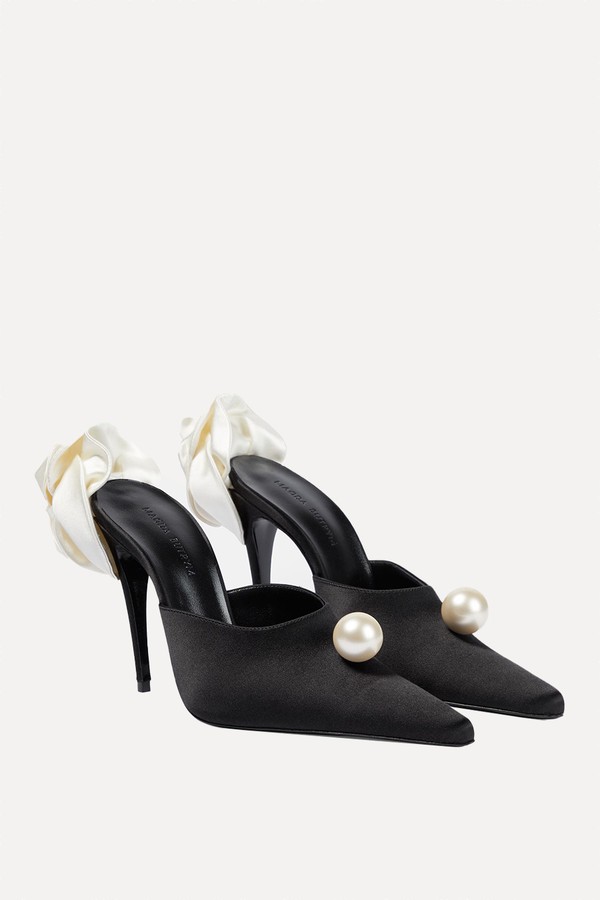 Appliqué Embellished Satin Mules from Magda Butrym