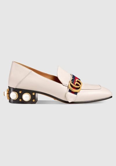 White Leather Loafers from Gucci