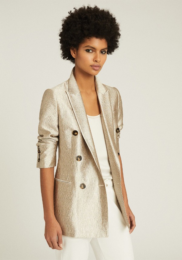 Maja Textured Double Breasted Blazer