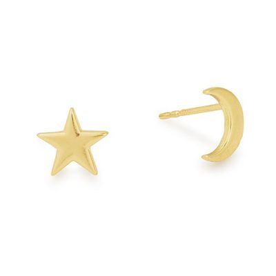 Moon & Star Post Earrings