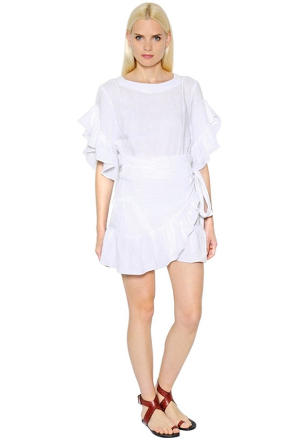 Linen Ruffled Wrap Dress from Isabel Marant