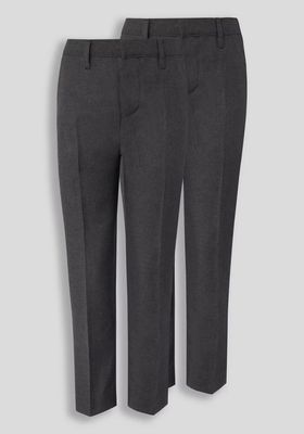Grey Reinforced Knees Trousers 2 Pack (3-12 years)