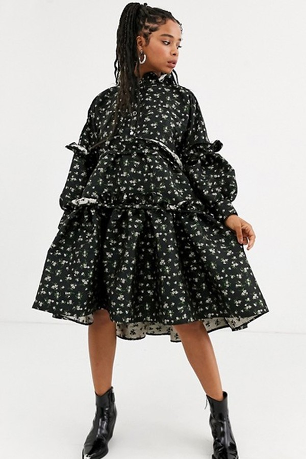 Tiered Volume Midi Smock Dress from Sister Jane