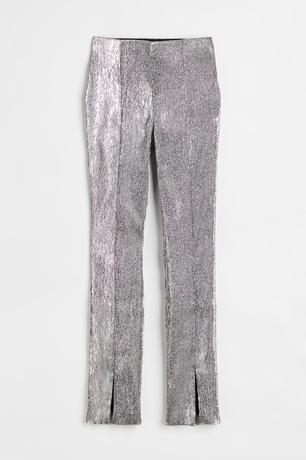 Glittery Slit-Hem Trousers from H&M