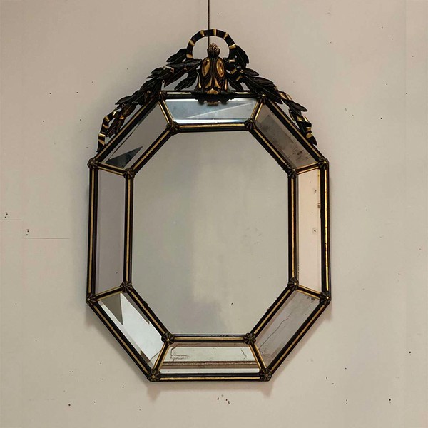 19th Century Octagonal Cushion Mirror from Nick Jones