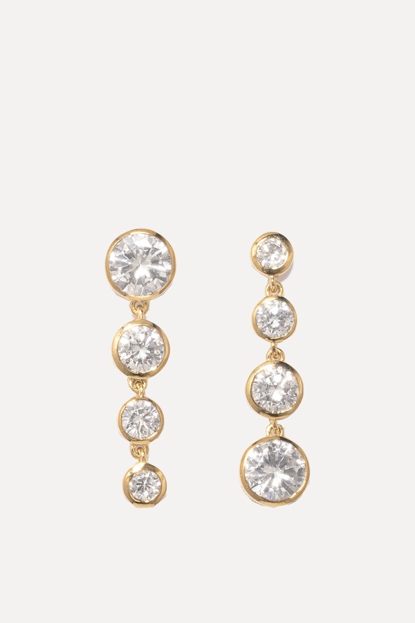 Light Of The Past II Cubic Zirconia & Gold Vermeil Earrings
