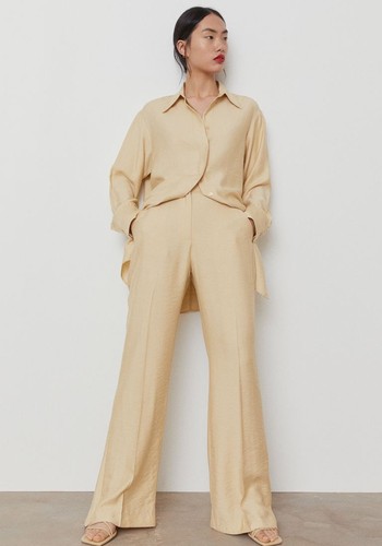 Wide Leg Crease Trousers