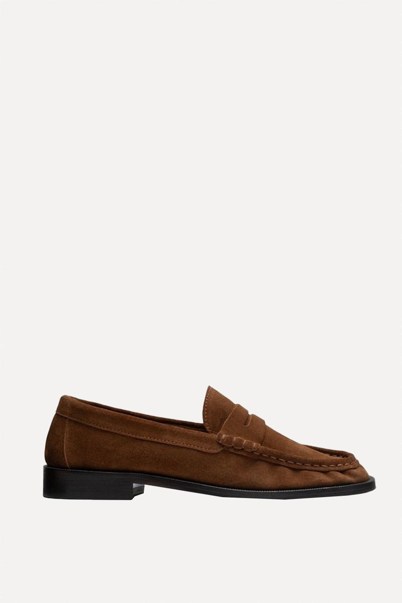 Freddie Suede Penny Loafers from Lachoix