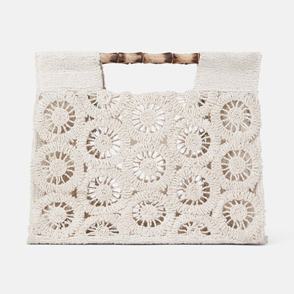 Tote Bag with Bamboo Handles from Zara