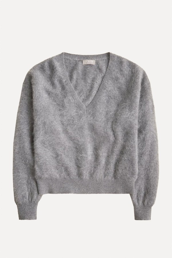 Brushed Cashmere V-Neck Sweater from J.Crew