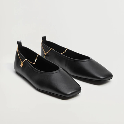 Leather Ankle-Cuff Shoes from Mango