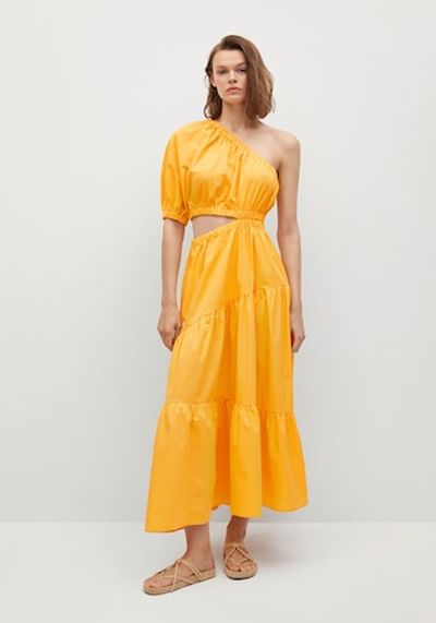 Orange Cut Out Dress from Mango