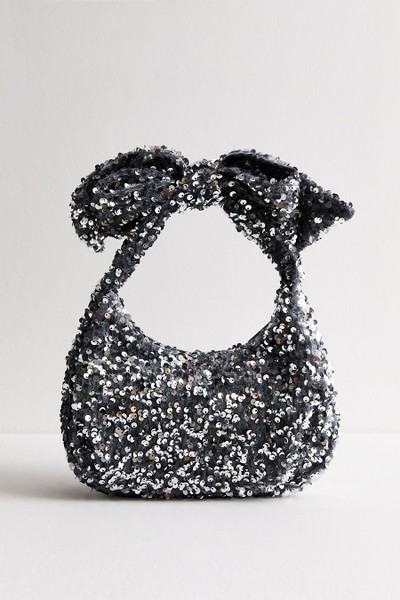 Bow Sequin Mini Bag from New Look