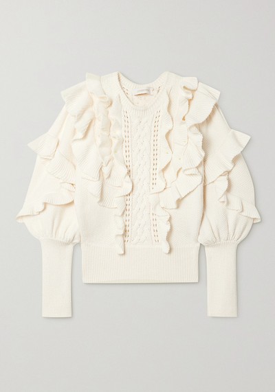 Botanica Ruffled Wool Sweater from Zimmermann