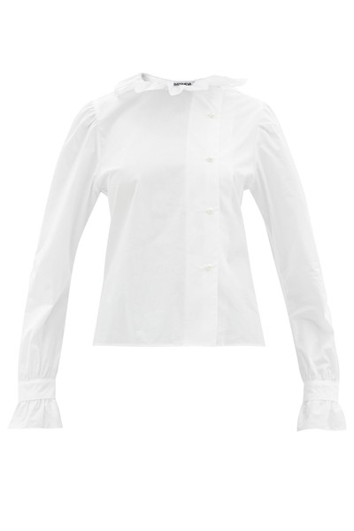 Ruffle-Neck Cotton-Poplin Top from Batsheva