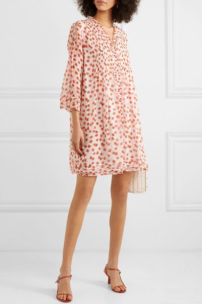 Layla Ruffled Floral-Print Silk-Crepon Mini Dress from Diane Von Furstenberg