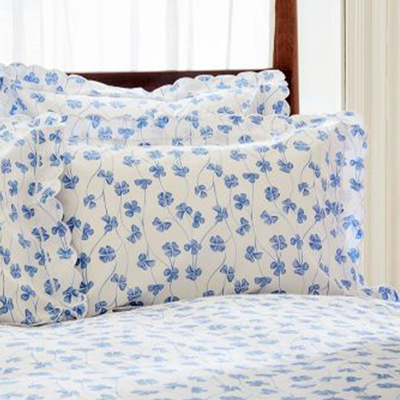 Blue Clover Scalloped Bed Linen Collection