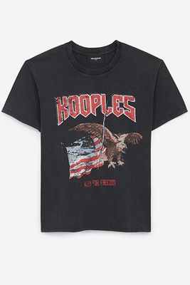 Cotton T-Shirt With Eagle Print from The Kooples