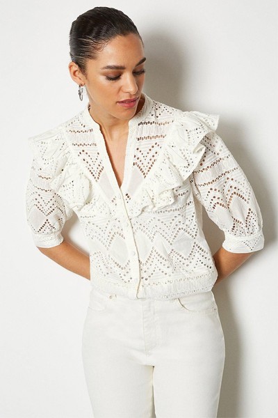 Broderie Short Sleeved Blouse