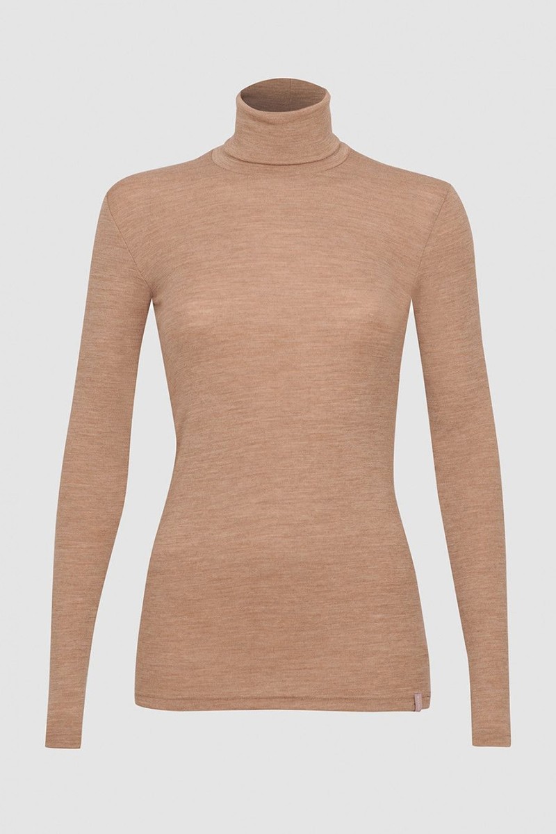 Merino Wool Roll Neck Top